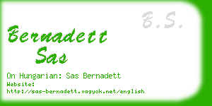 bernadett sas business card